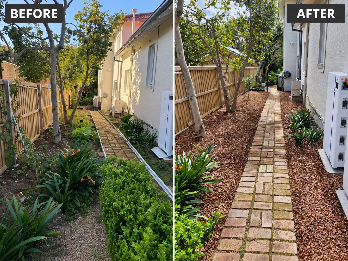 Before and after side garden refresh